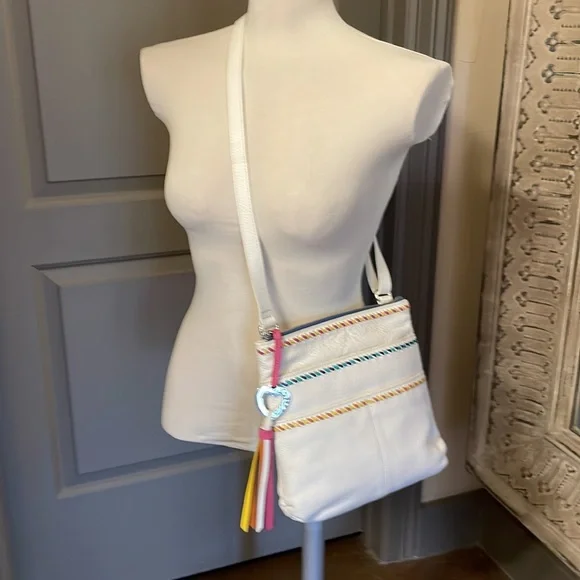 Brighton White Montego Messenger Bag - Picture 4 of 7